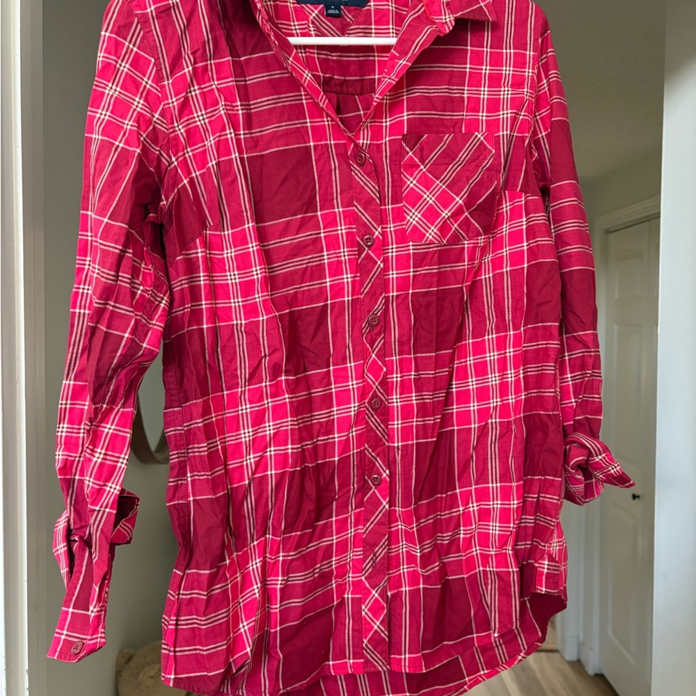 Tommy Hilfiger Red Plaid Blouse